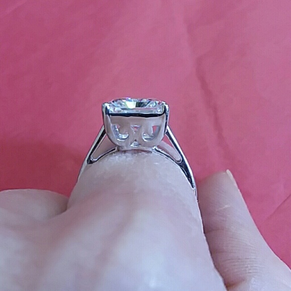 SOLD 6 CARAT RADIANT CUT CZ RING - Picture 4 of 8